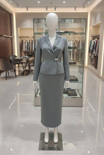 Grey blazer and pencil skirt